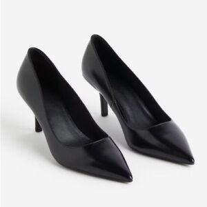 H&M Elegant Black Women's Leather Pumps Size 8